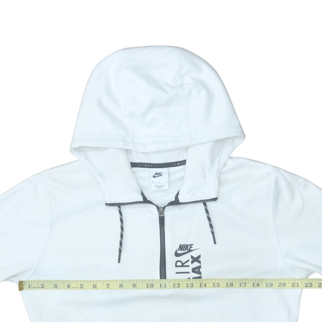 Nike Air Max Mens White 1/2 Zip Hoodie Size M Hooded Sweatshirt