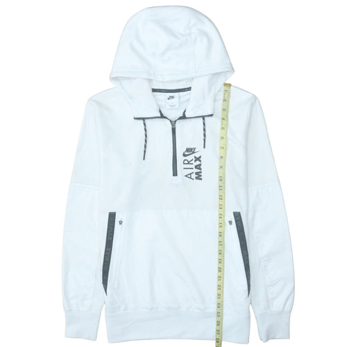 Nike Air Max Mens White 1/2 Zip Hoodie Size M Hooded Sweatshirt