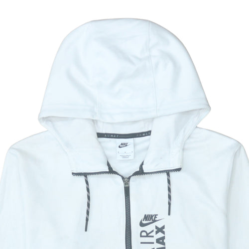 Nike Air Max Mens White 1/2 Zip Hoodie Size M Hooded Sweatshirt