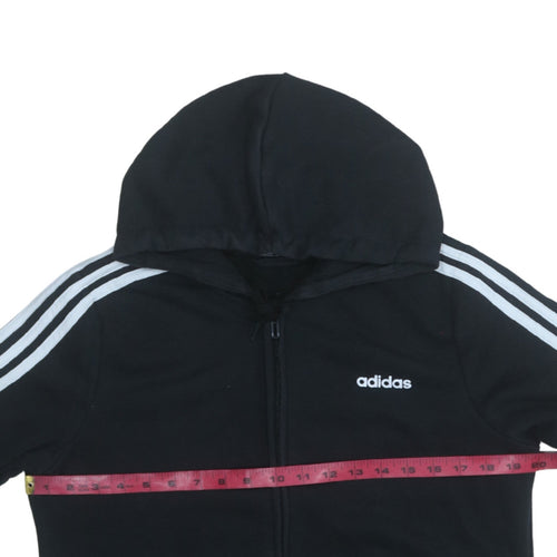 Adidas Womens Black Full Zip Hoodie L 16-18 Classic Sportswear