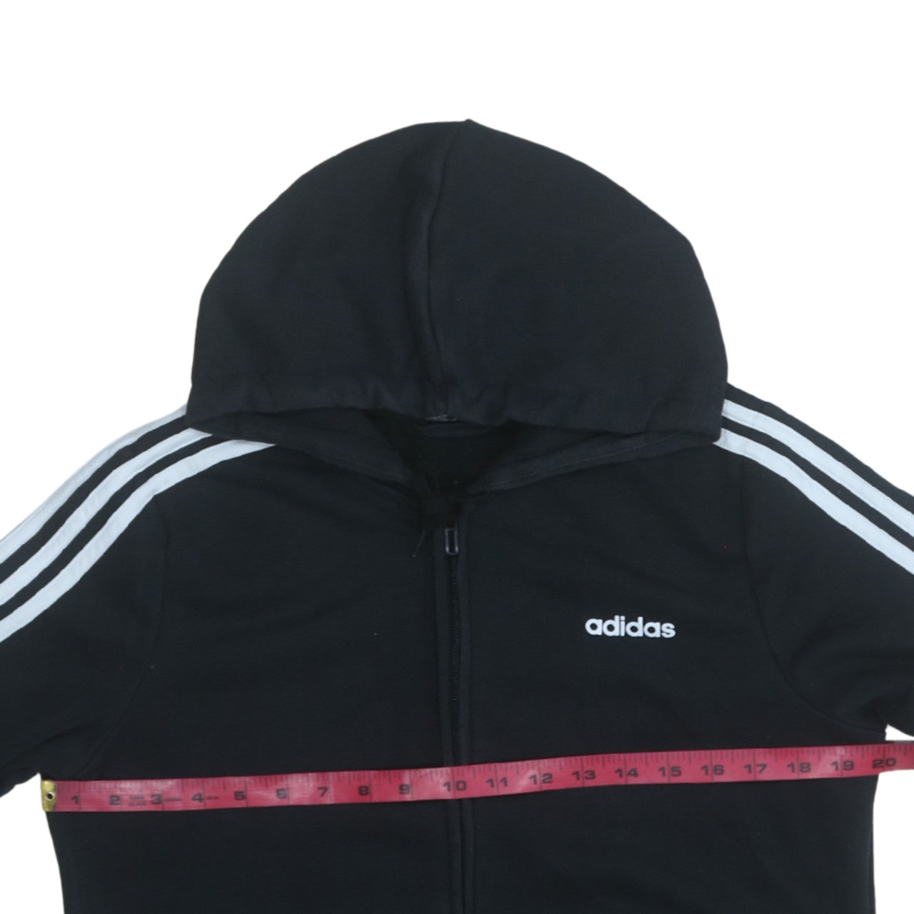 Adidas Womens Black Full Zip Hoodie L 16-18 Classic Sportswear