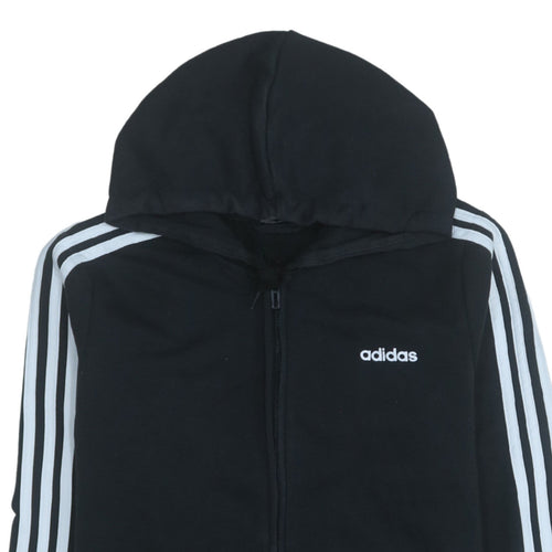Adidas Womens Black Full Zip Hoodie L 16-18 Classic Sportswear
