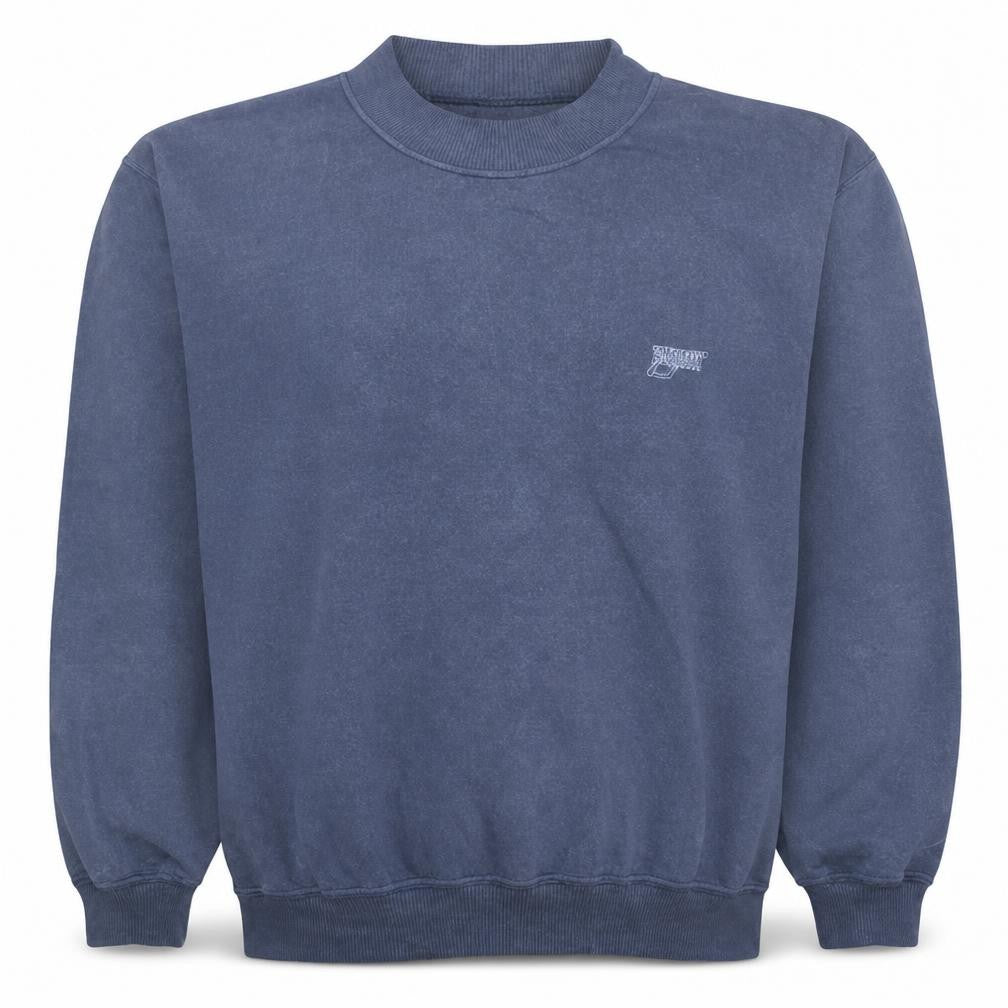 Front view of Puma men’s blue xl pullover sweatshirt fleece crew neck vintage
