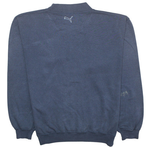 Puma Mens Blue XL Pullover Sweatshirt Fleece Crew Neck Vintage
