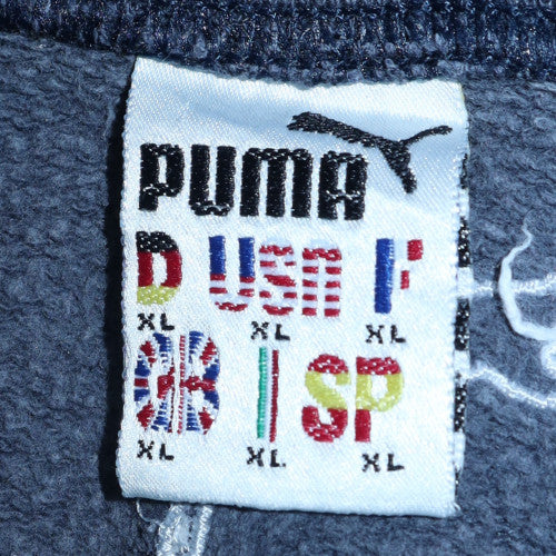 Puma Mens Blue XL Pullover Sweatshirt Fleece Crew Neck Vintage