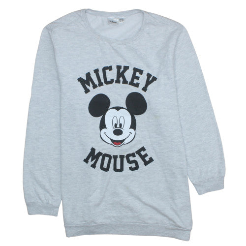 Disney Womens Grey Mickey Mouse Pullover Sweatshirt Size 20
