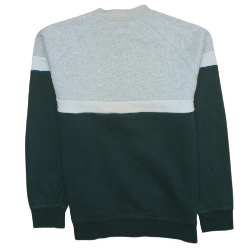 Adidas Mens Grey Green Colour Block Crew Neck Sweatshirt S
