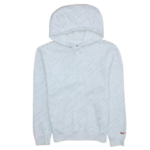 Nike Men's White XS Pullover Hoodie with Logo Graphic Print
