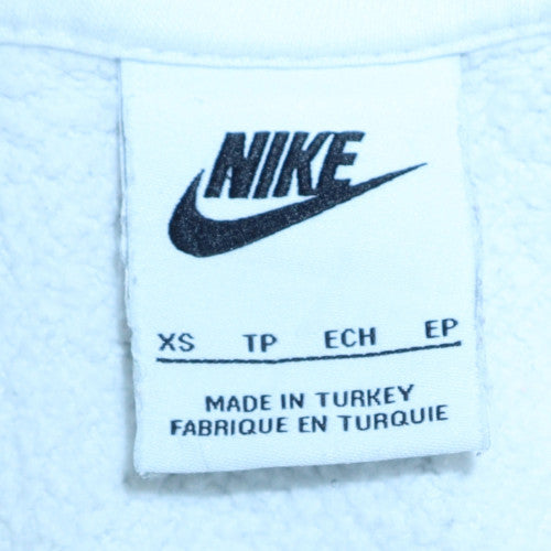 Nike Men's White XS Pullover Hoodie with Logo Graphic Print