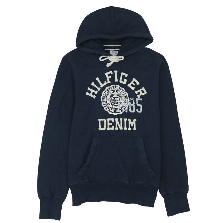 Hilfiger Denim Men's Blue Pullover Hoodie Medium Logo Print