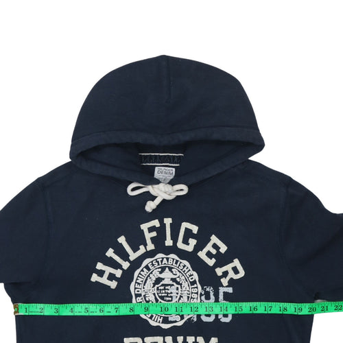 Hilfiger Denim Men's Blue Pullover Hoodie Medium Logo Print