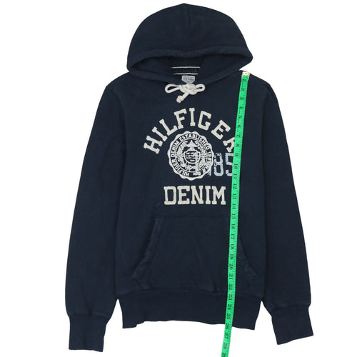 Hilfiger Denim Men's Blue Pullover Hoodie Medium Logo Print