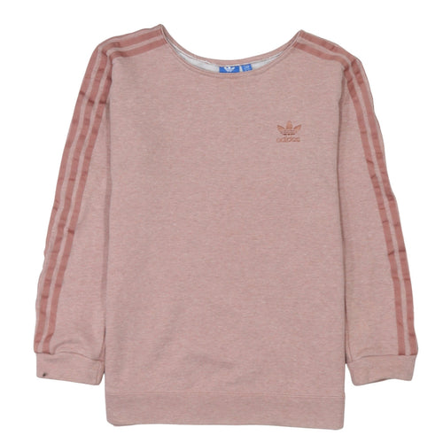 Adidas Women Pink Crew Neck Long Sleeve Pullover Sweatshirt Size 10