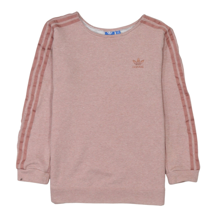Adidas Women Pink Crew Neck Long Sleeve Pullover Sweatshirt Size 10