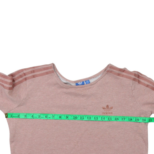 Adidas Women Pink Crew Neck Long Sleeve Pullover Sweatshirt Size 10