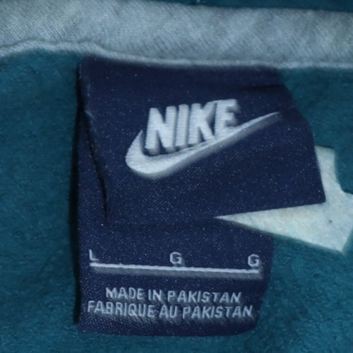 Nike Women’s Blue Pullover Hoodie Large Cotton Blend Classic Fit