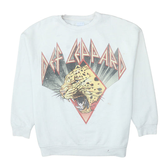 Primark Women’s White Def Leppard Graphic Sweatshirt Size L 14/16