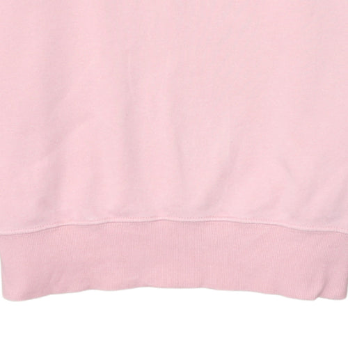 Champion Womens Pink Pullover Sweatshirt Medium Crew Neck Logo Cotton Blend