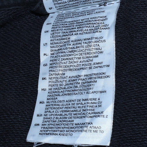 Adidas Women Black Full Zip Hoodie Size 16-18 Logo Print