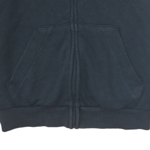 Adidas Women Black Full Zip Hoodie Size 16-18 Logo Print