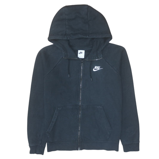 Nike Women’s Black Full Zip Hoodie Small Cotton Blend Lined