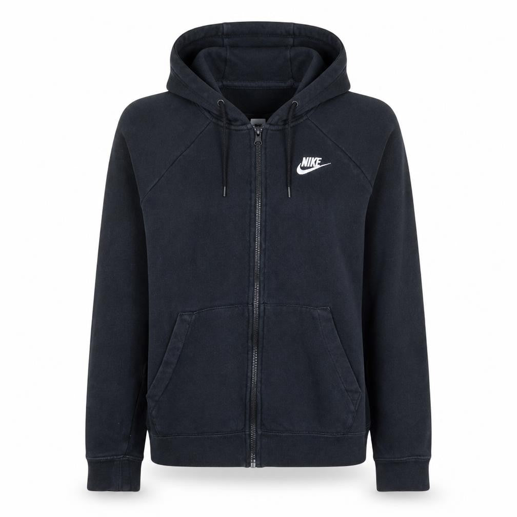 Front view of Nike Women’s Black Full Zip Hoodie Small Cotton Blend Lined