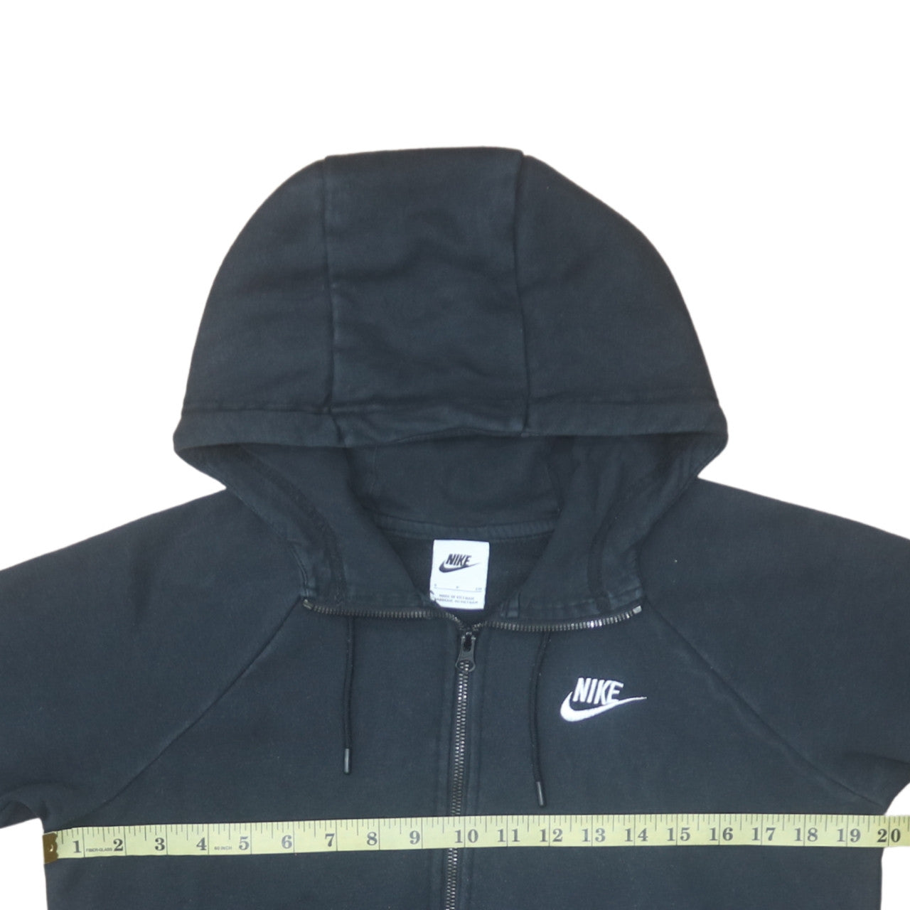 Nike Women’s Black Full Zip Hoodie Small Cotton Blend Lined
