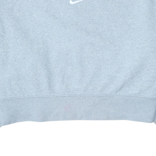 Nike Women Grey Small Crew Neck Pullover Sweatshirt Cotton Blend