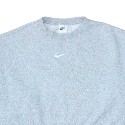 Nike Women Grey Small Crew Neck Pullover Sweatshirt Cotton Blend