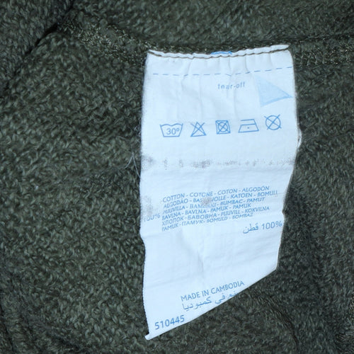 Champion Women’s Green Beige Pullover Sweatshirt L Logo Print Cotton
