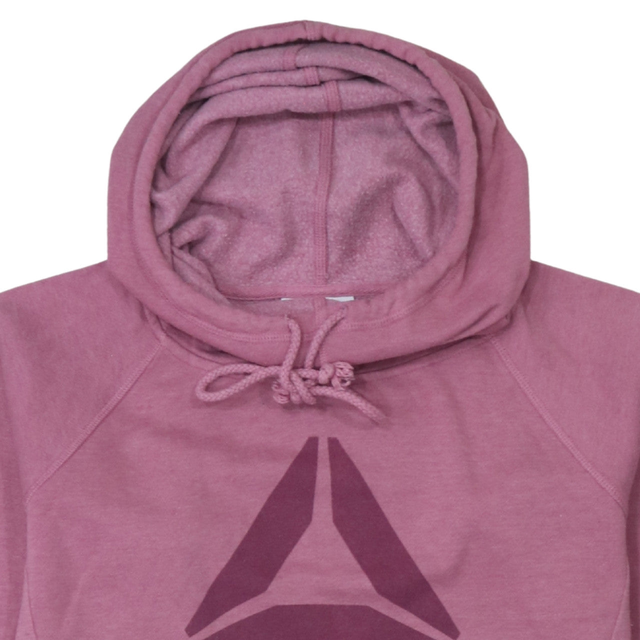 Reebok Womens Pink Pullover Hoodie Sweatshirt L Hooded Logo Casual