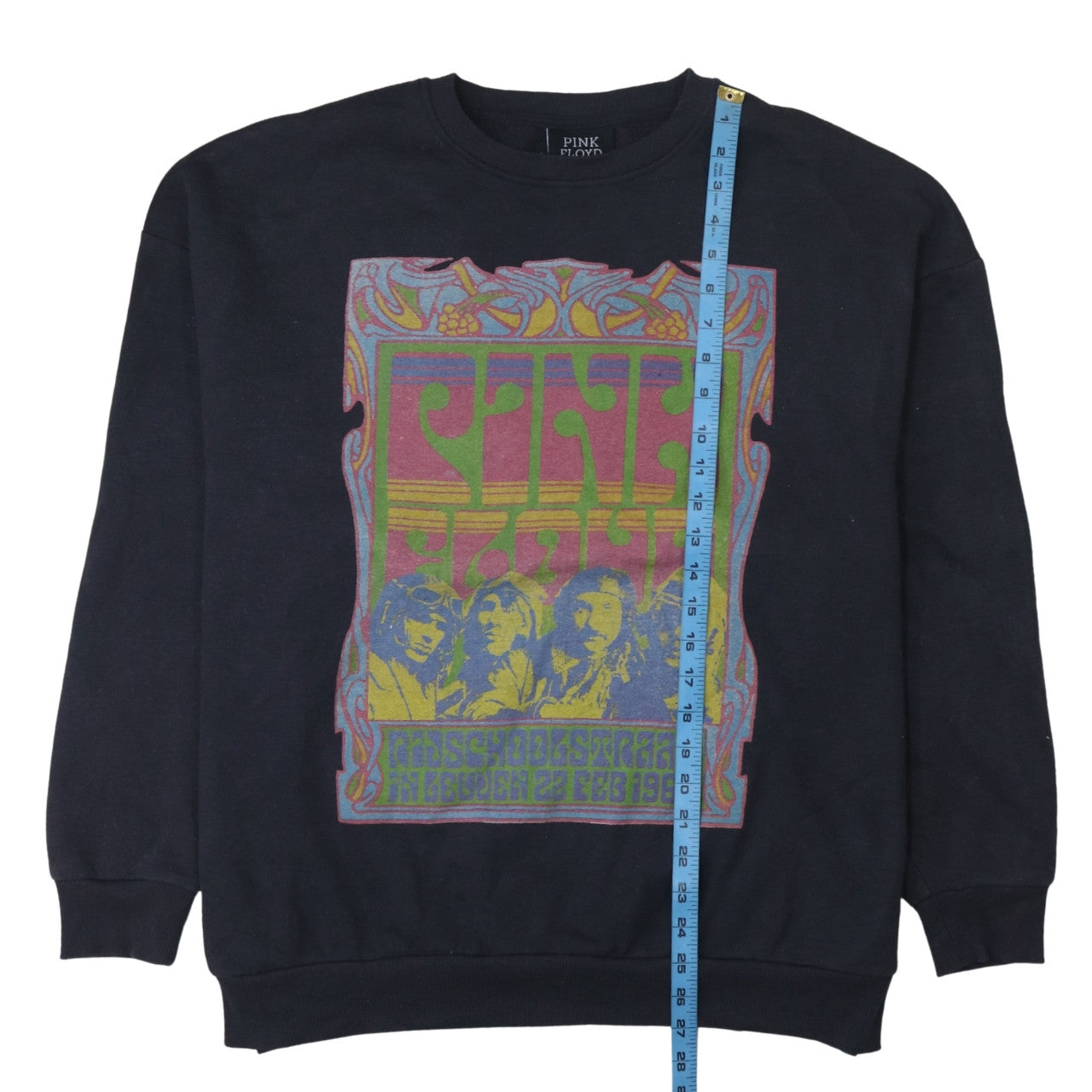 Pink Floyd Womens Black L Graphic Print Crew Neck Pullover Sweatshirt