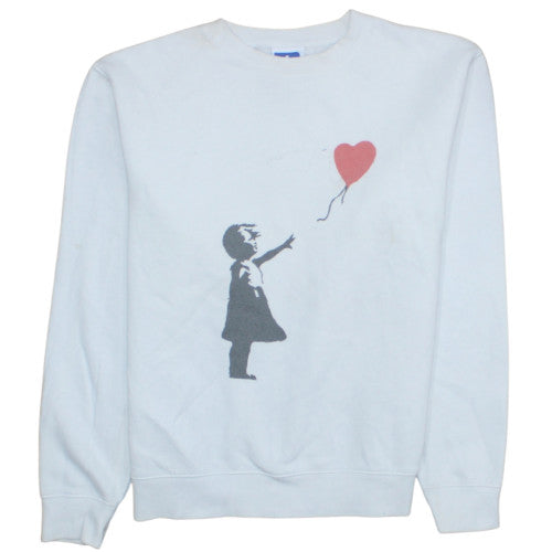 Russell Women’s White Pullover Sweatshirt S Balloon Girl Graphic