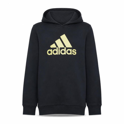 Adidas Boys Black 15-16 Years Pullover Hoodie Sport Essentials Lined Graphic Print