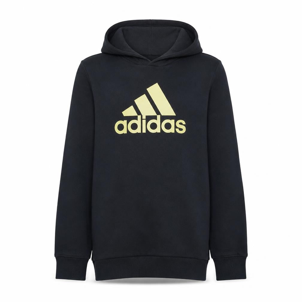 Adidas Boys Black 15-16 Years Pullover Hoodie Sport Essentials Lined Graphic Print