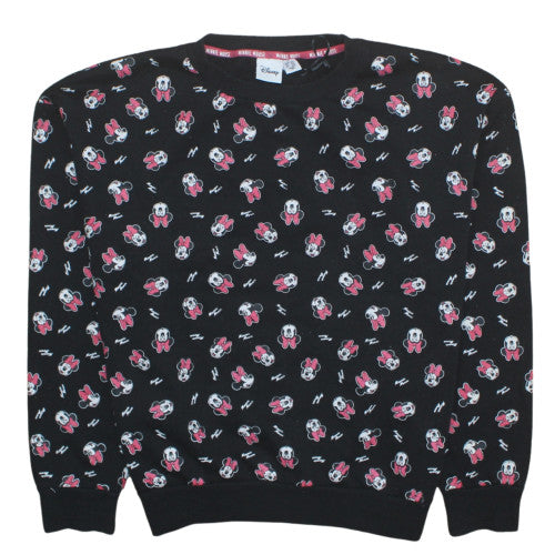 Disney Women Black Minnie Mouse Pullover Sweatshirt M