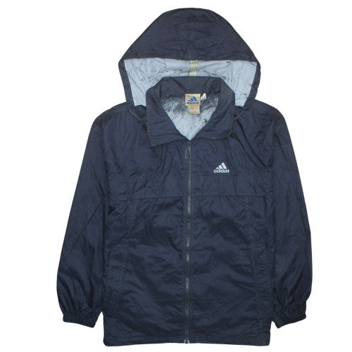 Adidas Men's Blue Hooded Windbreaker Jacket Size S