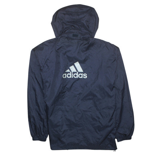 Adidas Men's Blue Hooded Windbreaker Jacket Size S
