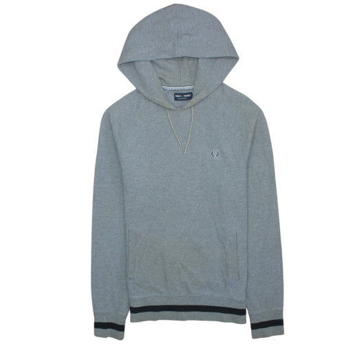 Fred Perry Men's Grey S Pullover Hoodie with Logo Trim