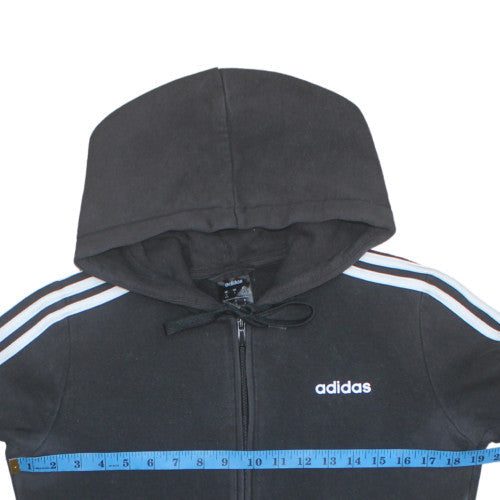 Adidas Women's Black Full Zip Hoodie Small Hooded Sweatshirt