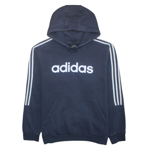 adidas Men Blue 2XL Pullover Hoodie Fleece Logo Sportswear