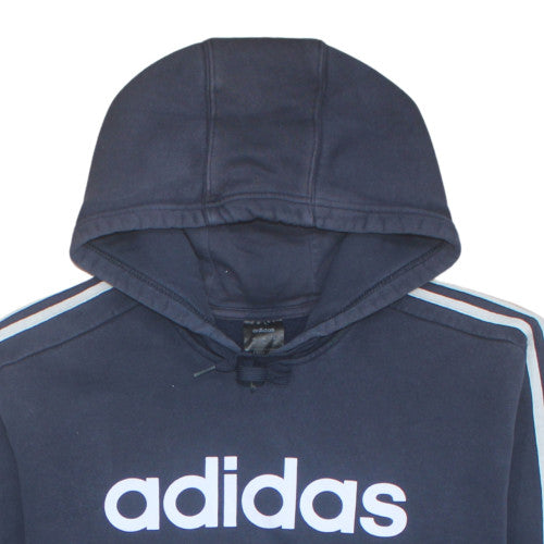 adidas Men Blue 2XL Pullover Hoodie Fleece Logo Sportswear