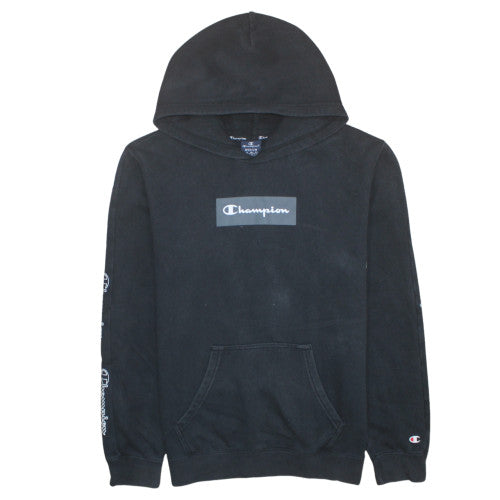Champion Men's Black Medium Pullover Hoodie with Logo