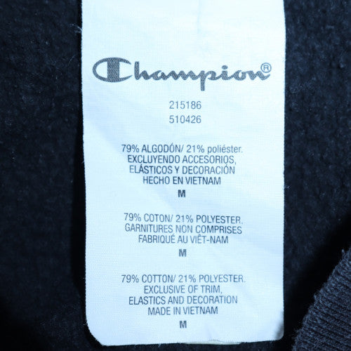 Champion Men's Black Medium Pullover Hoodie with Logo