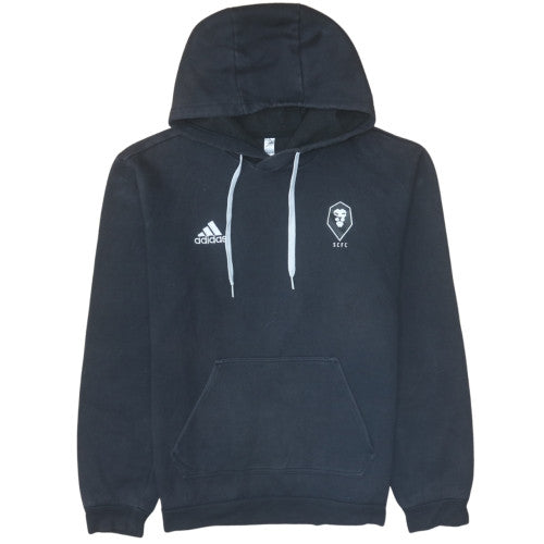 Adidas Mens Black Pullover Hoodie M Logo Fleece Sportswear