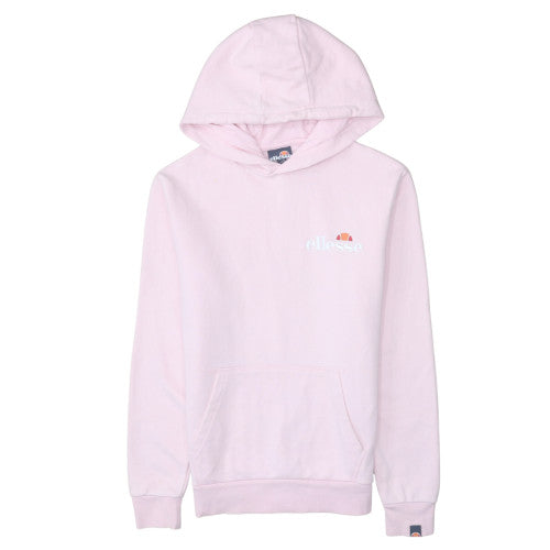 Ellesse Women Pink Pullover Hoodie UK 8 Cotton Blend Logo Casual