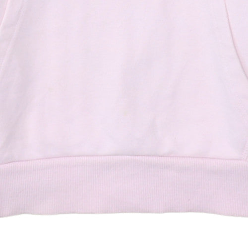 Ellesse Women Pink Pullover Hoodie UK 8 Cotton Blend Logo Casual