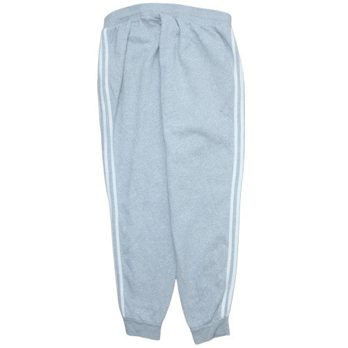 Adidas Mens Grey XL Tapered Sweatpants with Stripe Detailing