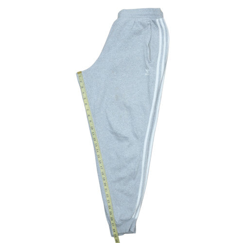 Adidas Mens Grey XL Tapered Sweatpants with Stripe Detailing