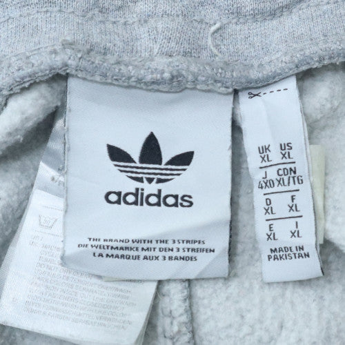 Adidas Mens Grey XL Tapered Sweatpants with Stripe Detailing